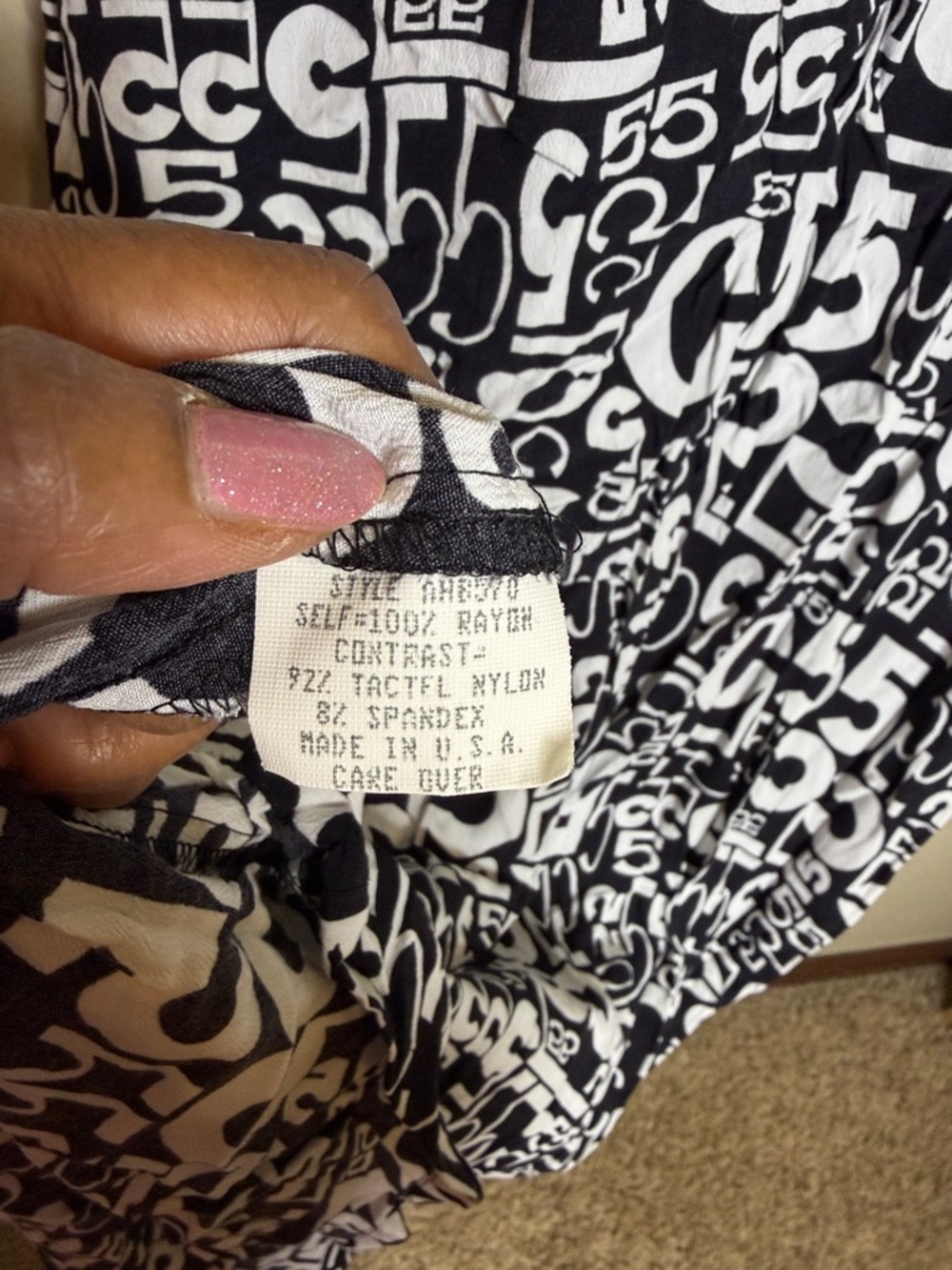 David Dart Black & White Graphic Block Maxi Dress - Picture 5 of 5